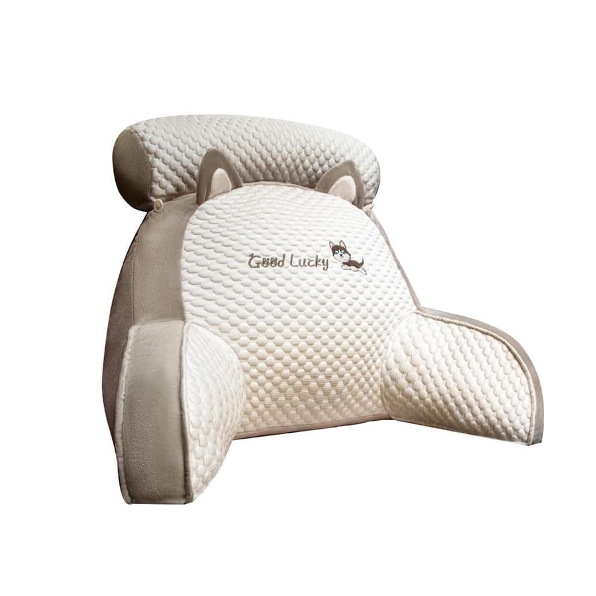 TOMVAES Reading Pillow, Breathable Back Pillows, Back Rest Pillow, Doudou Husky Pattern PP Cotton Pillow, Bedroom Contour Organic Pillow, Soft Relaxing Pillows With Waist Support, 60 * 40cm