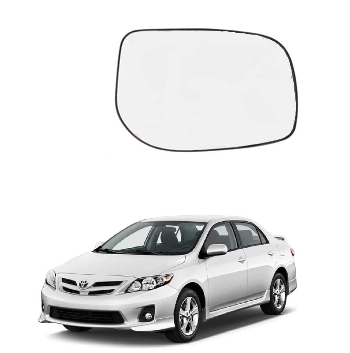 Right/Driver Side Sub Mirror Plate/Rear View Mirror Compatible With Toyota Corolla Altis 2008-2013
