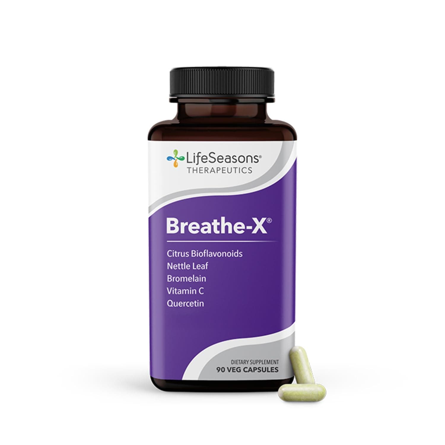 - Breathe-X - Allergy & Sinus Relief Supplement - Supports Sinuses & Nasal Discomfort - Non-Drowsy & Fast-Acting - Quercetin, Bromelain, Citrus Bioflavonoids, Nettle Leaf & Vitamin C - 90 Capsules