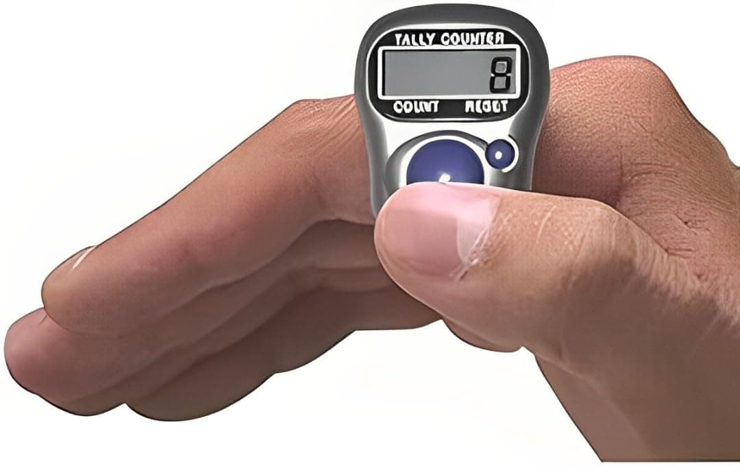 Delone Multi-Functional Electronic Finger Counter 5-Digit LCD Display EQ Clicker Mechanical Hand Tally Tasbih Digital Tracker Muslim Prayer Counter Ring Finger Tally Mini Handheld Clicker