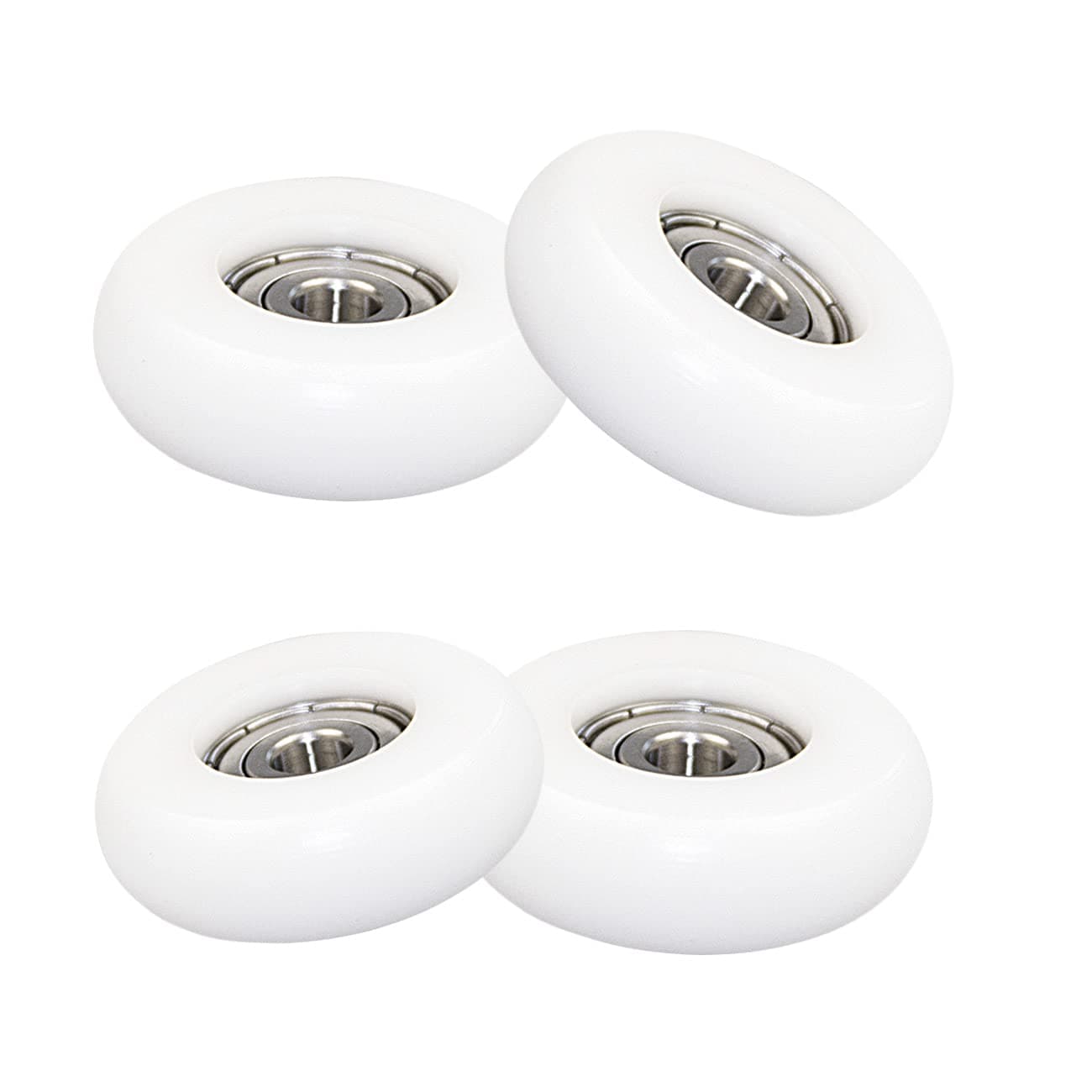 Made from Solid Engineering Plastic for Total Gym Wheels/Rollers 2000, 3000, 3000 XL, and a Few Very Early XL, Platinum Plus, Pro, Supra and Many Others Set of 4 (White)