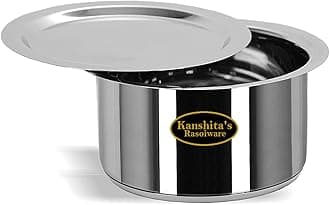 Kanshita's Rasoiware Stainless Steel Induction Bottom Friendly Patila/Tope/Pot with Lid 750 ML (Induction & Gas Stove)