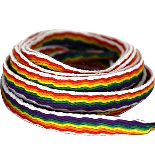 Flat Rainbow Pattern Shoelaces for Sneakers and Cavans