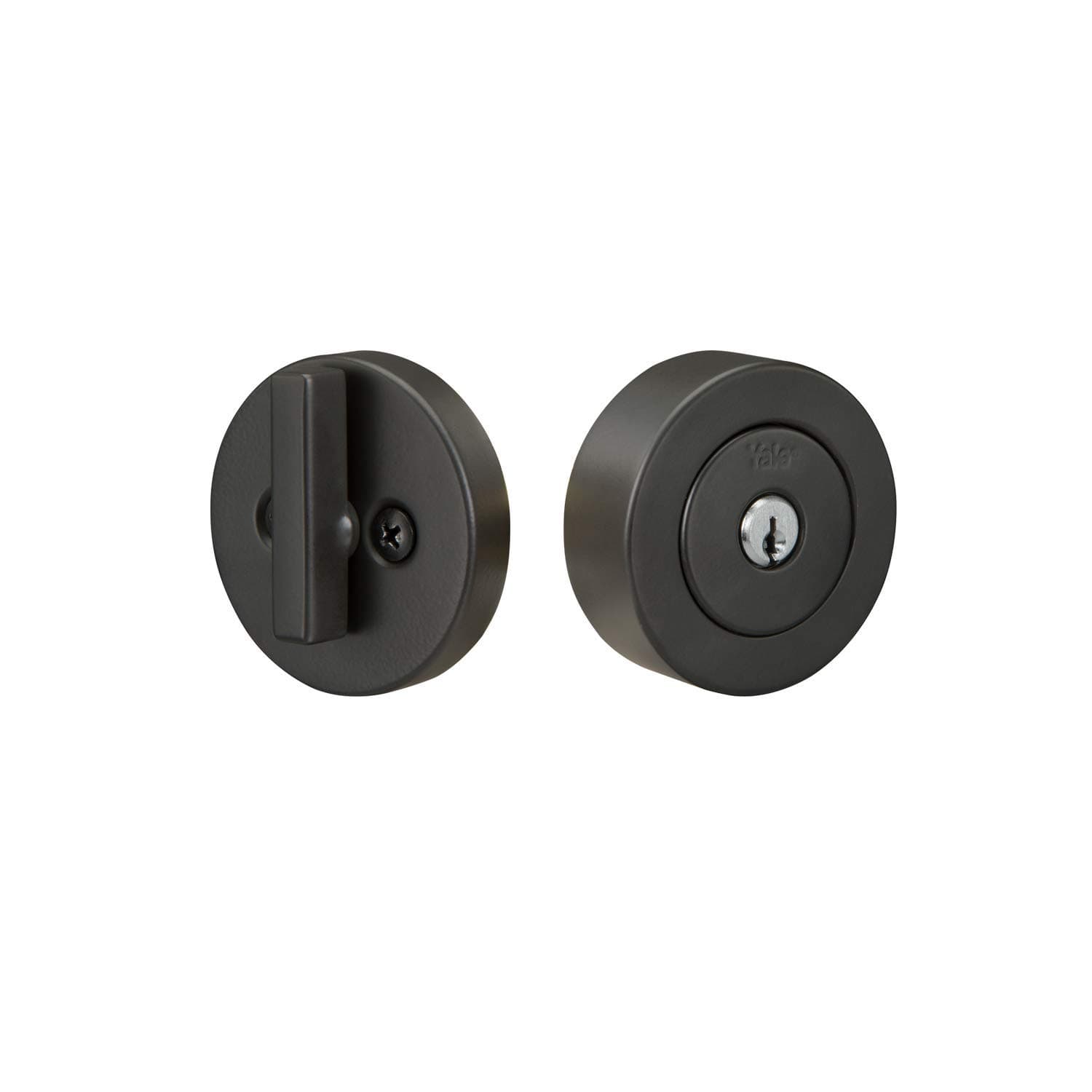 Home Flat Round Deadbolt Black Suede