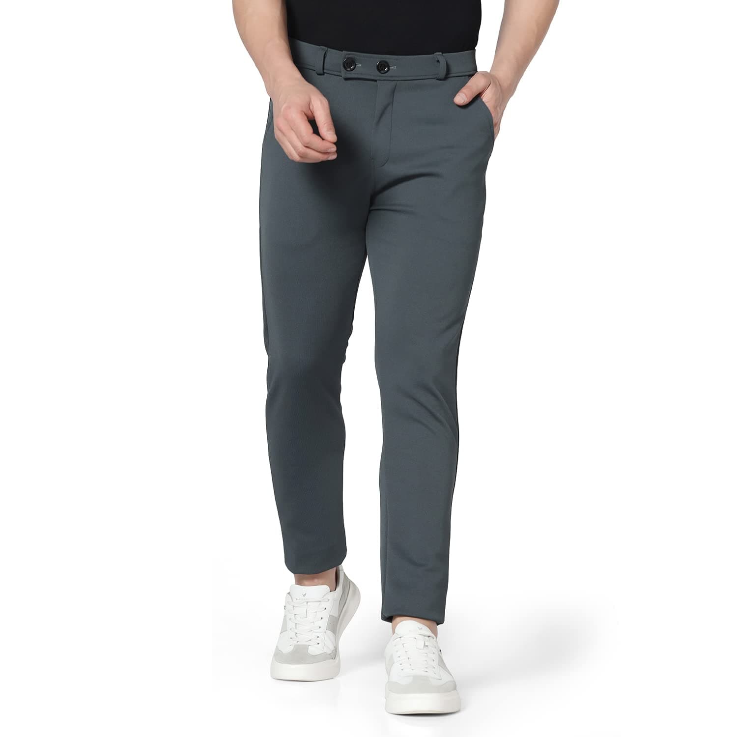 TOPLOTMen's Regular Fit Causal Trouser