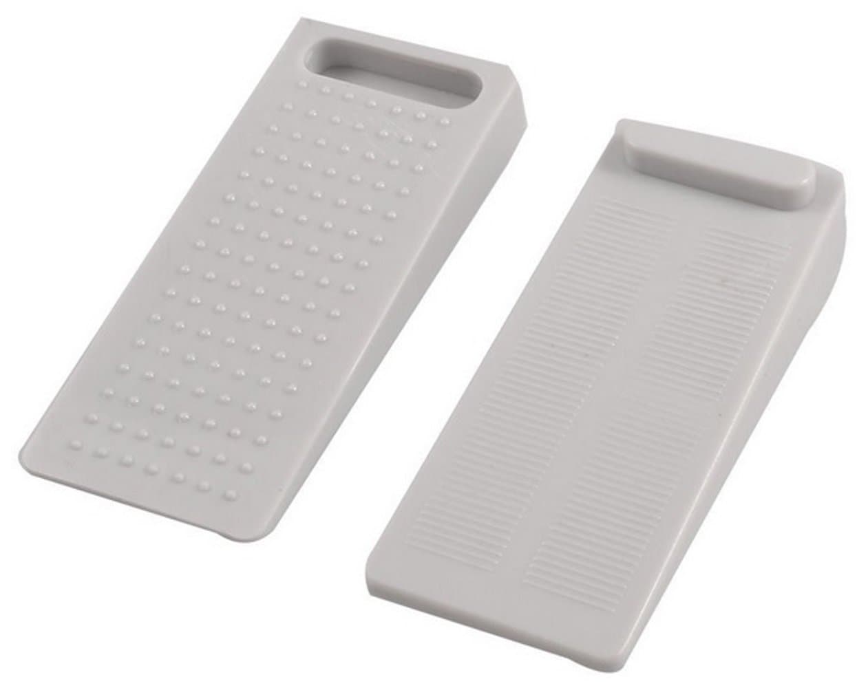 Set Of 2 Stackable Non-Slip Rubber Wedge Door Stoppers - To Stop Or Jam Doors (Colors May Vary)
