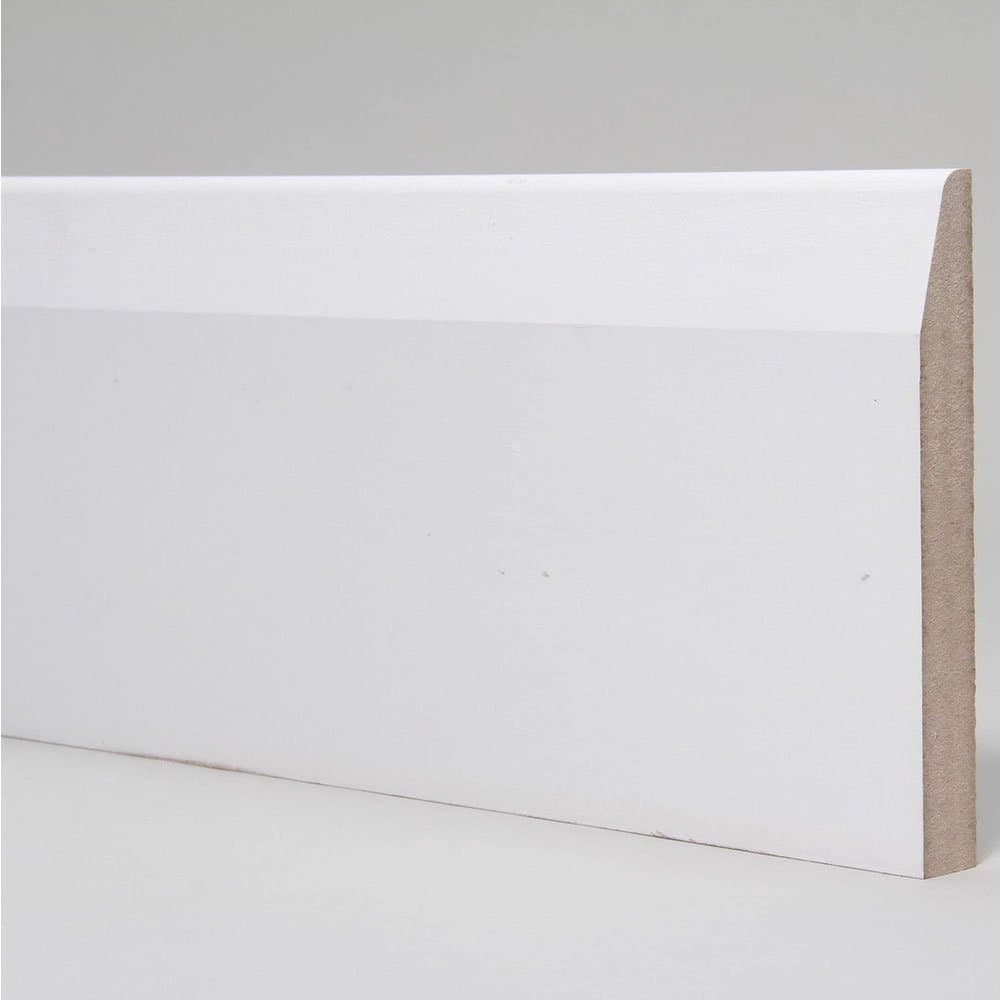White Pre-Primed MDF Skirting Board - Chamfered Design 119mm x 18mm x 4400mm (4 Pack i.e 4 x 4.4 m = 17.6m) Boards. *FREE DELIVERY* to UK Mainland Addresses. [Energy Class A]