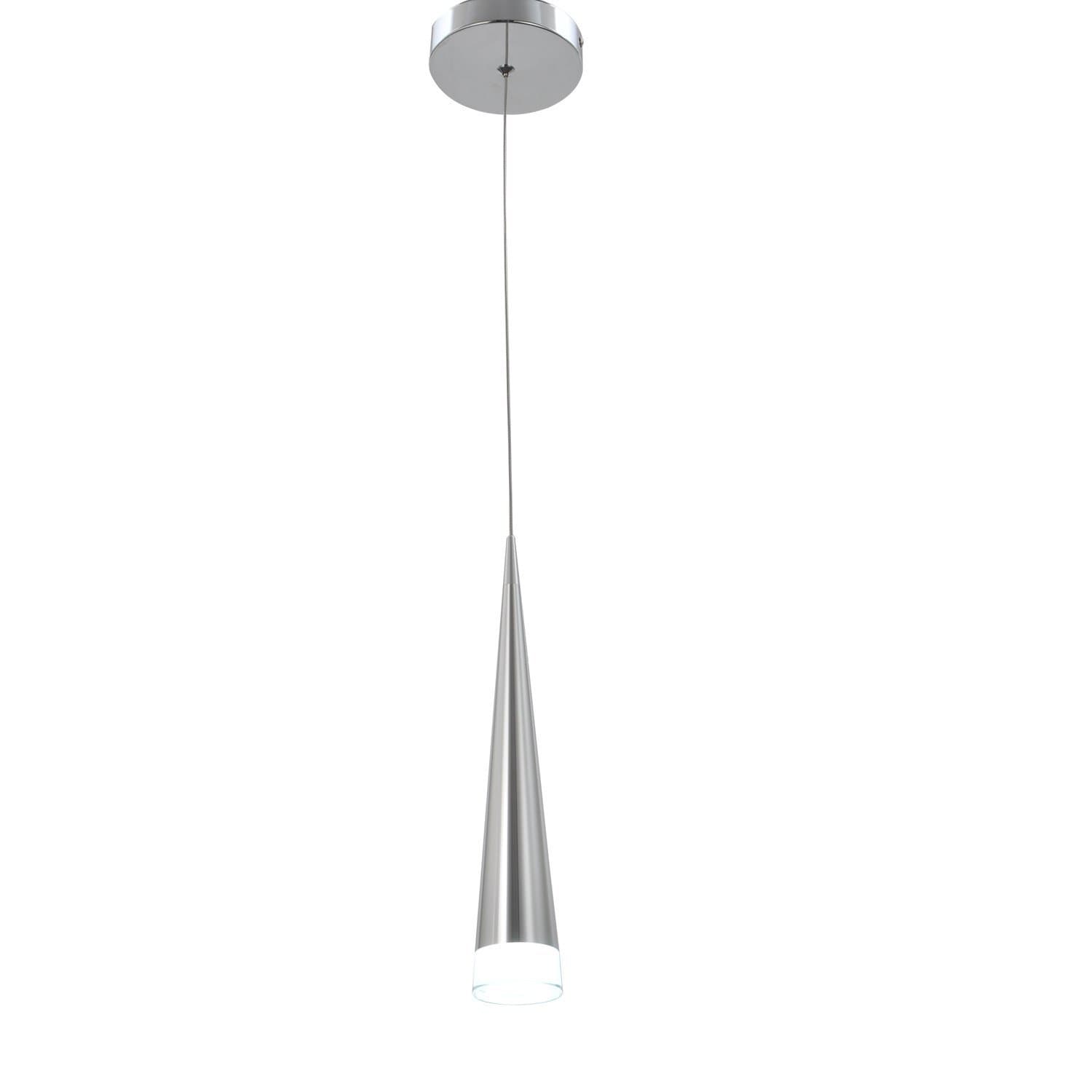 Ceiling Pendant Light 5W LED Bulb Embedded Modern White Acrylic Droplight Chrome Finished Lamp
