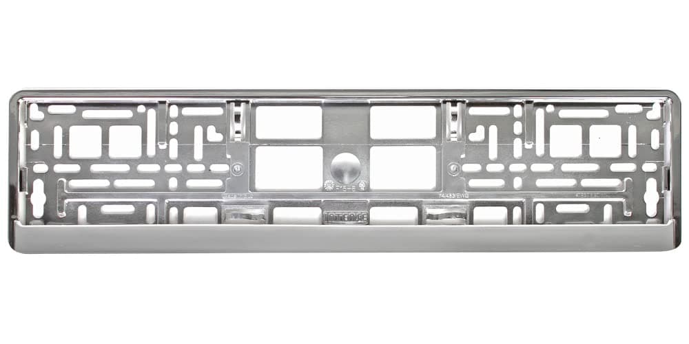 Chrome Style Euro License Plate Holder - Universal Mounting Frame/Bracket
