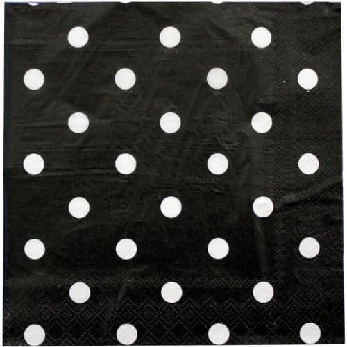 Black Coordinating Classics Polka Dot Lunch Napkins 20ct