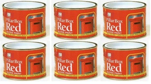 6 x Pillar Box RED Gloss Paint 180ml Non Drip Home DIY For Metal Wood Concrete