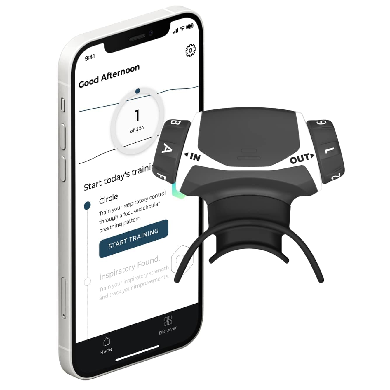 Airofit Active Breathing Trainer & Virtual Breathing Guide App | General Wellbeing, Muscle Trainer for Improved Lung Capacity, Improved Active Lifestyle | Excellent for People in Sports & Wellbeing