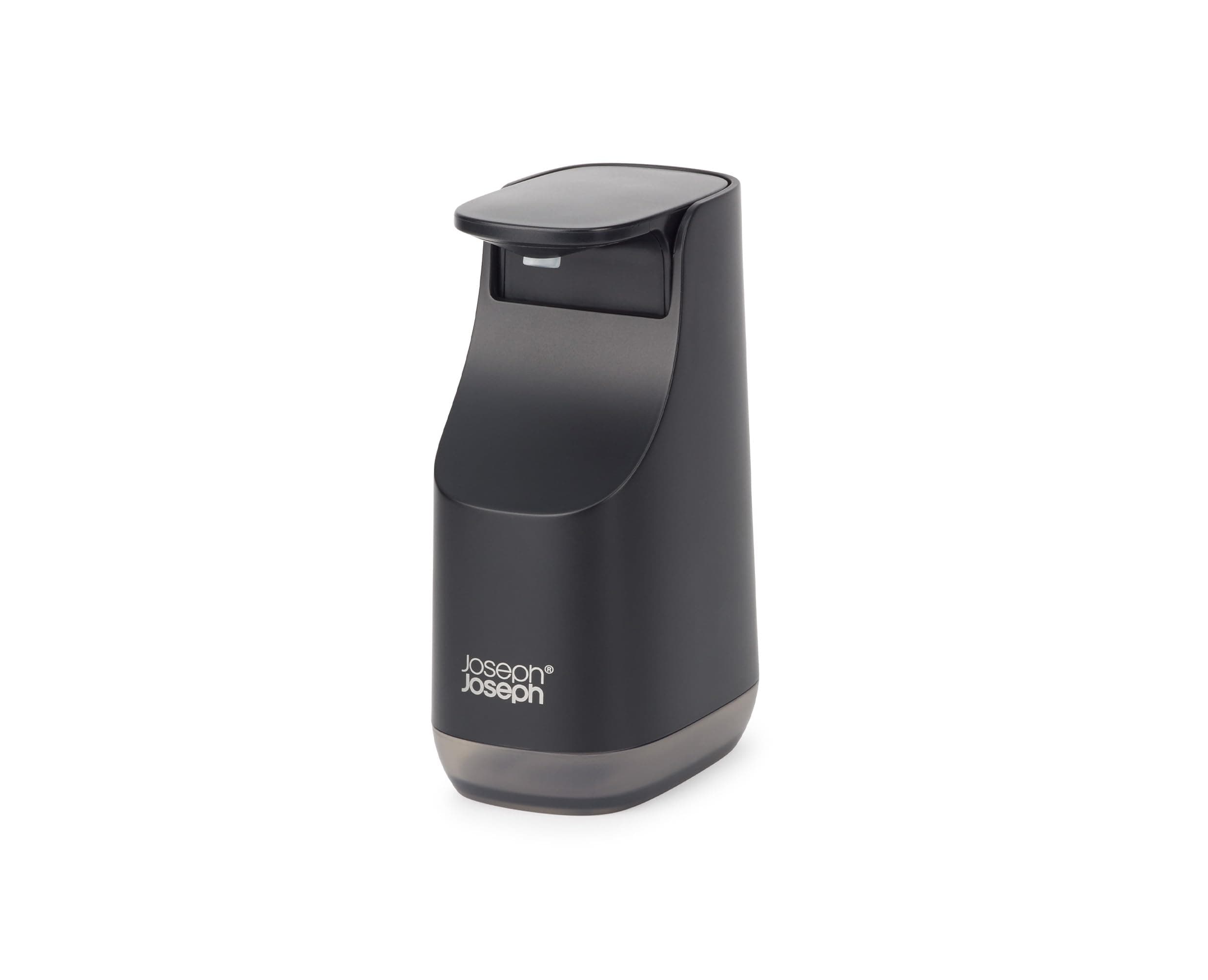 Joseph Joseph Bathroom Slim, Compact Soap Dispenser, Easy-push Pump Head, Non Drip Nozzle, Fill-level Window, Refillable, Matt Black