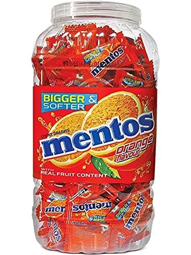 Mentos Orange Glass Jar 20oz (165)
