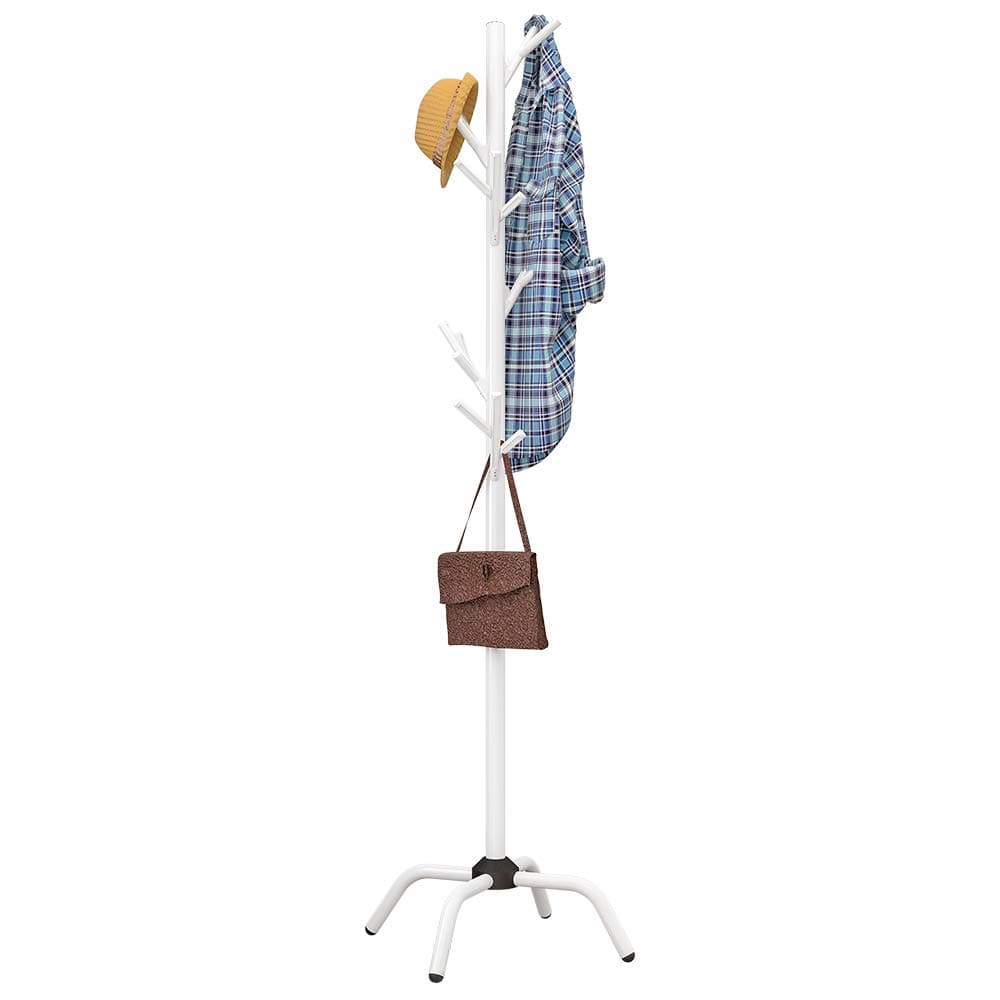 Coat Rack Clothes Tree Coatrack Hat Hanger Hallstand Clothes Hat Tree Rack Free Standing Simple Fashion Hat and Coat Stand for Kitchen Bathroom Bedroom Office