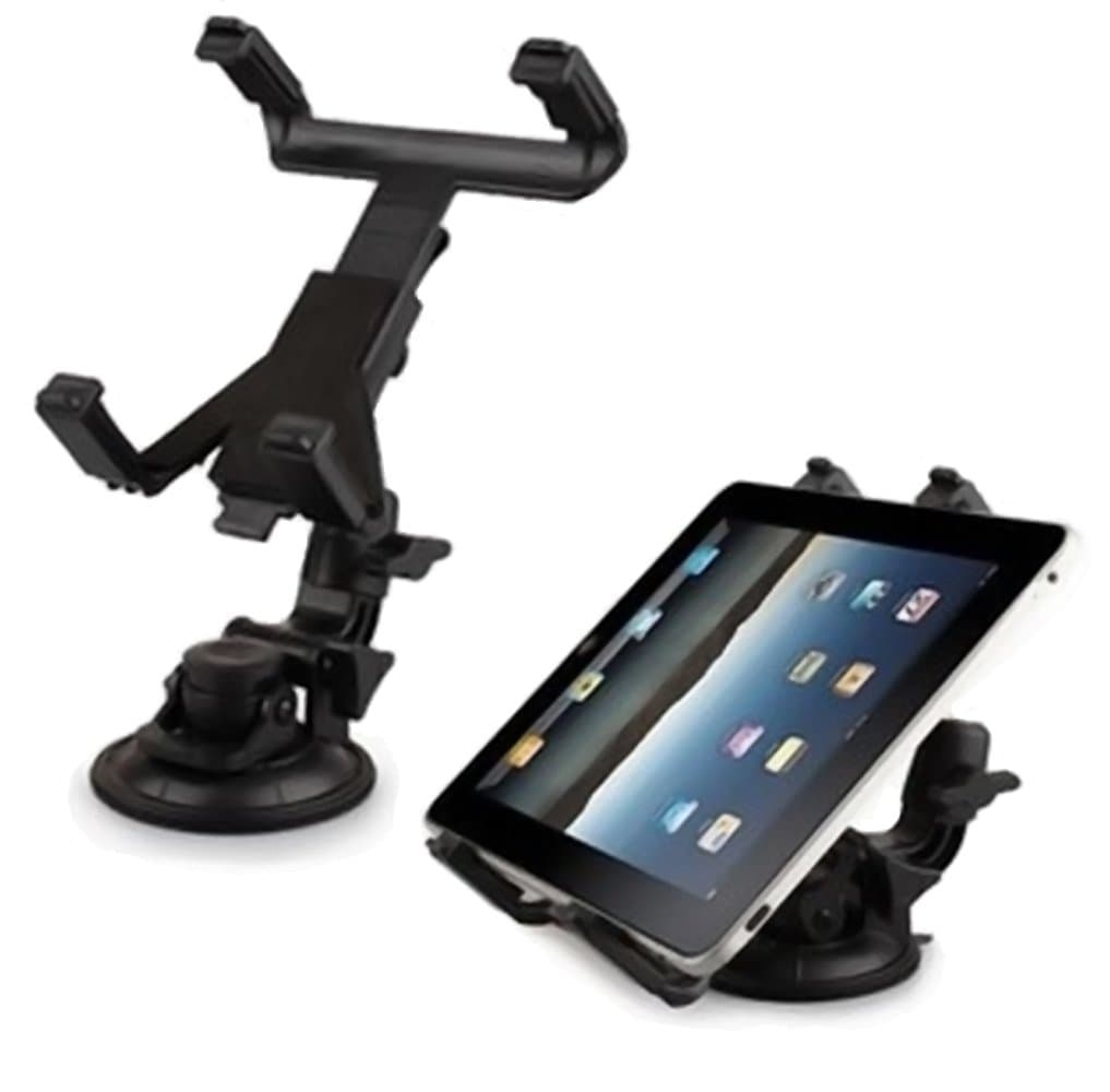 Universal Car Mount Tablet Holder for Ipad, GPS, Galaxy Tab/Note - Compatible with Tablet Screens from 7" to 10.2" - Highly Resistant Cradle on Windshield or Dashboard
