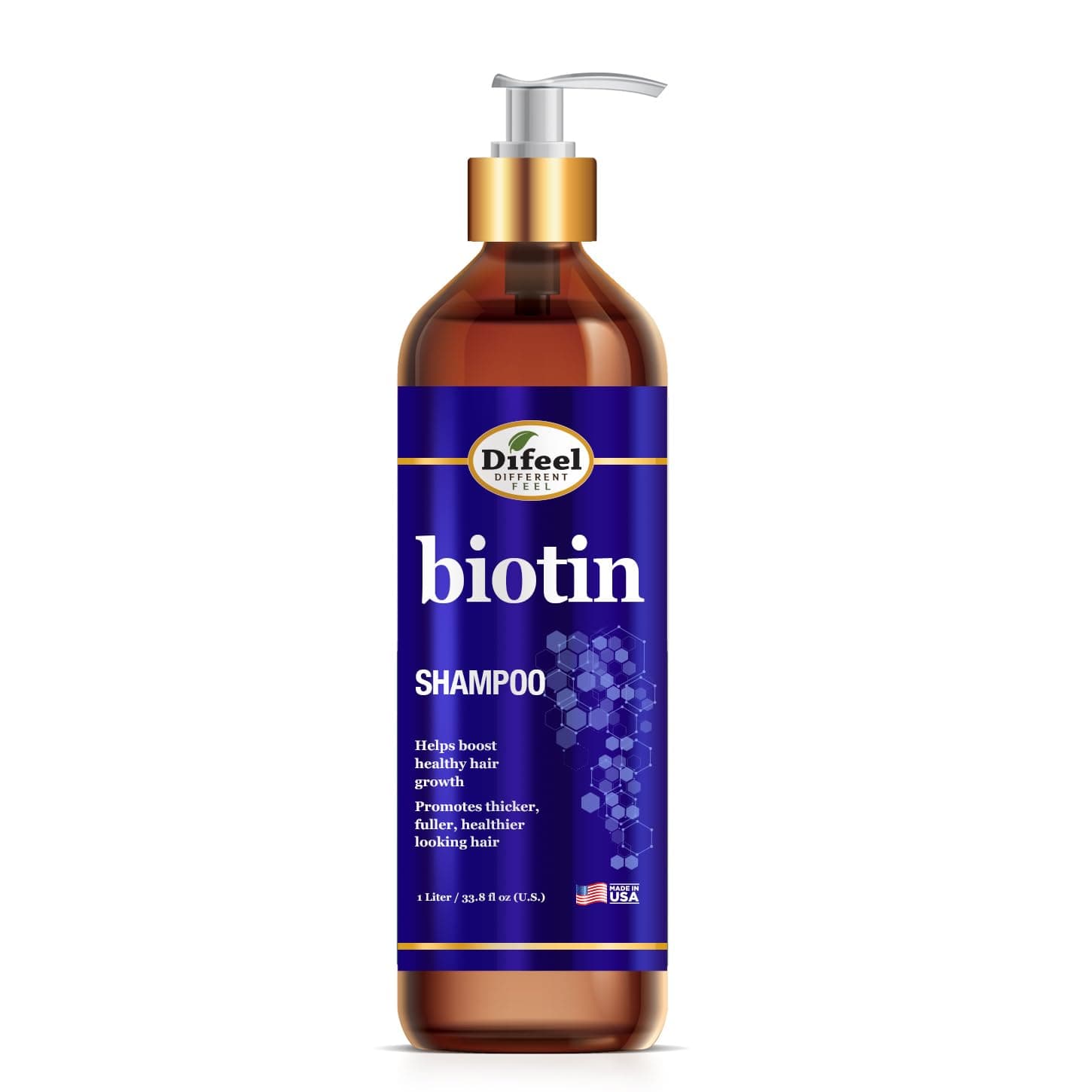 Difeel Pro-Growth Biotin Shampoo 33.8 oz. - Shampoo for Thinning Hair and Hair Loss with Biotin for Hair Growth
