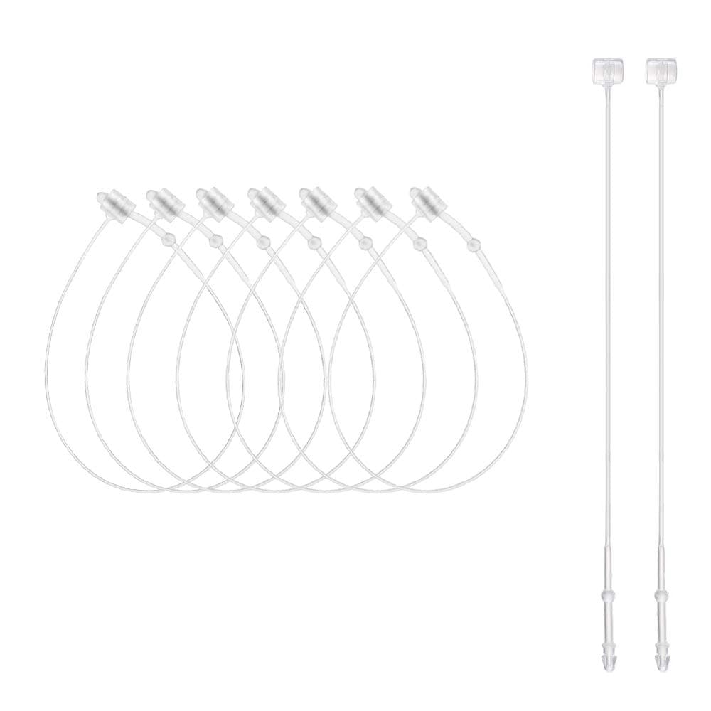 CODIRATO 500 PCS Plastic Tag Fastener 13CM, Pin Security Loop Transparent White Snap Lock for Labels on Textiles, Leather Goods, Shoes etc