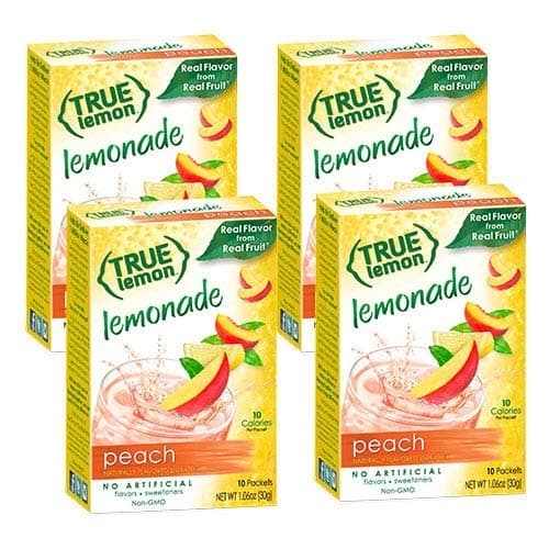 True Lemon Peach Lemonade Drink Mix 10 Stix Pack 30g Box