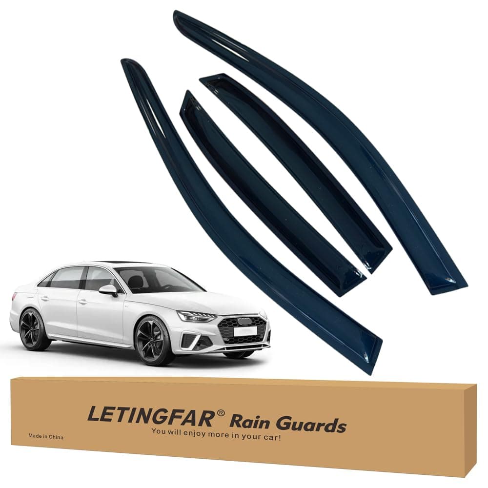 Window Visors Rain Guards for Audi A4 2017 2018 2019 2020 2021 2022 2023 Accessories, Wind Deflectors Vent Shades for Audi A4