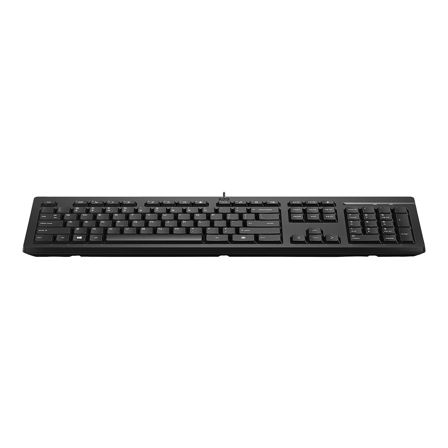 HP 125 Wired Keyboard - Cable Connectivity - USB Interface - English (US) - Chromebook, Notebook - PC - Plunger Keyswitch
