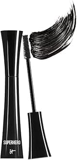 IT Cosmetics Superhero Mascara, Volumises & Lengthens Lashes, Made with Biotin, Shade: Super Black