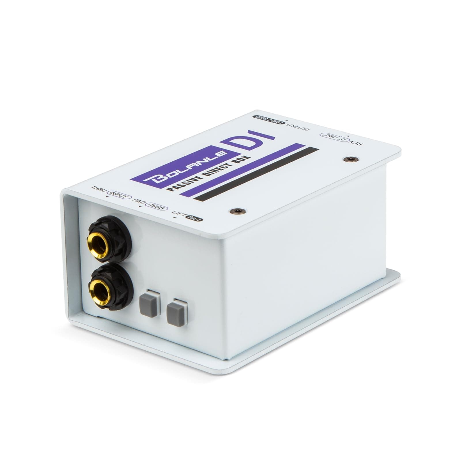 Bolanle D1 Premium Passive DI Box, Single Channel Direct Box with -15dB Pad, Ground Lift & Polarity Switch, XLR Thru Output for Guitar, Bass, Acoustic, Live Stage, Church