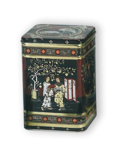 Black Jap Classic Tea Caddy/Kitchen Storage Tin - 1LB - Height 14.5 cm