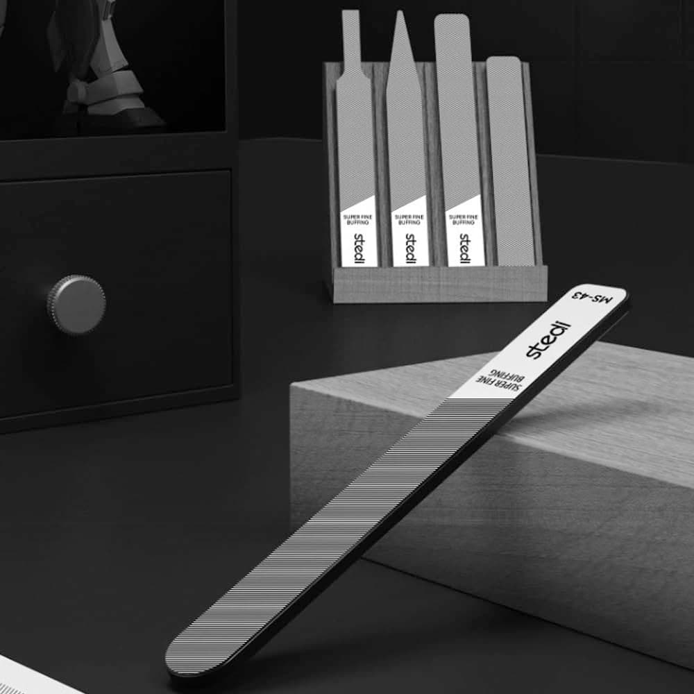 Hobby Model Polishing Tools 4 PCS, Ultimate Precision Files #10000 Grit Glass Mirror Grinding Tools for Plastic Gundam Models, Wood, Resin-Base Parts.