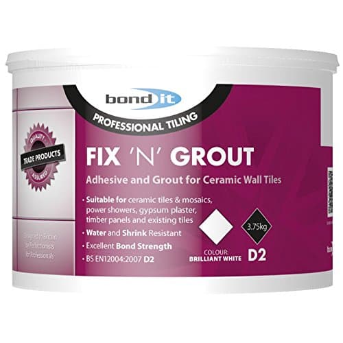 Bond It 3.75kg Fix N Grout Tile Adhesive Internal Use Ideal For Showers and Wet Rooms D2