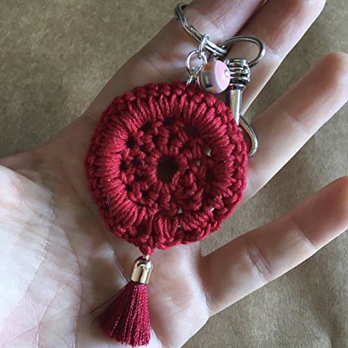 Boho Decor Bohemian Dreamcatcher Red Boho Chic evil eye car decoration charm Keychain beat Charm