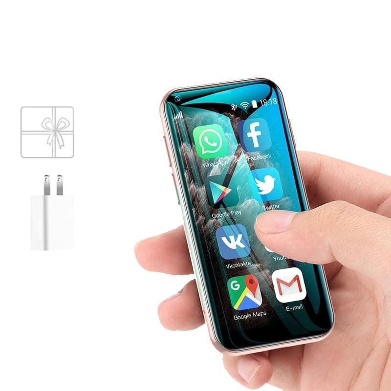 Super Mini Smartphone, XS11 Unlocked Phone Android Mobile 2.5'' Ultra Thin Card Cellphone (Pink 2GB+16GB)