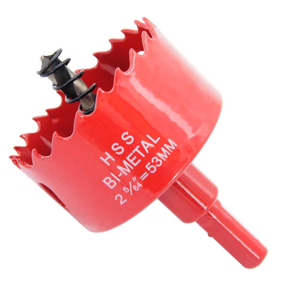 Hole Saw Drill Bit LAIWEI HSS Hole Cutter with Arbor for Wood (2-3/32" (53mm Hole Saw))