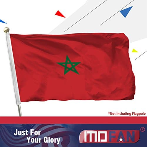 MOFAN Morocco Flags Polyester Nicely Stitched and Vivid Bright Color Morocco National Country Flag Moroccan with 2 Solid Grommets 3x5ft Indoor/Outdoor Home Garden Decorations World Cup