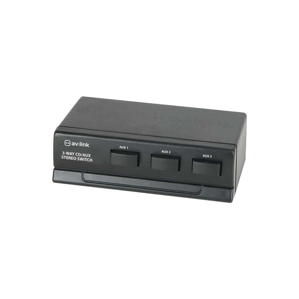 AV Link 3 Way Cd/Aux Stereo Switch, Black