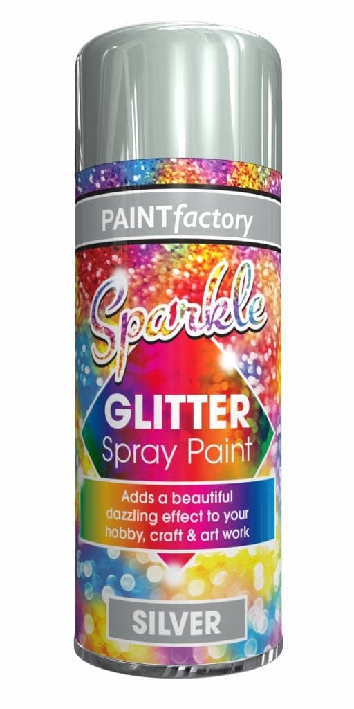 2 x Glitter Silver Spray Paint 200ml / 1x Pair of Disposable Gloves Dazzling Effect to Your Hobby Craft & Art Work by Swiss Signature
