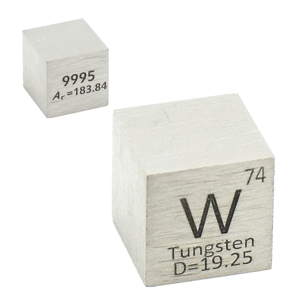 Wolfram Element Cube - 99.95% Pure Tungsten, 10mm Density, for Periodic Table, Hunter, and More (0.39")