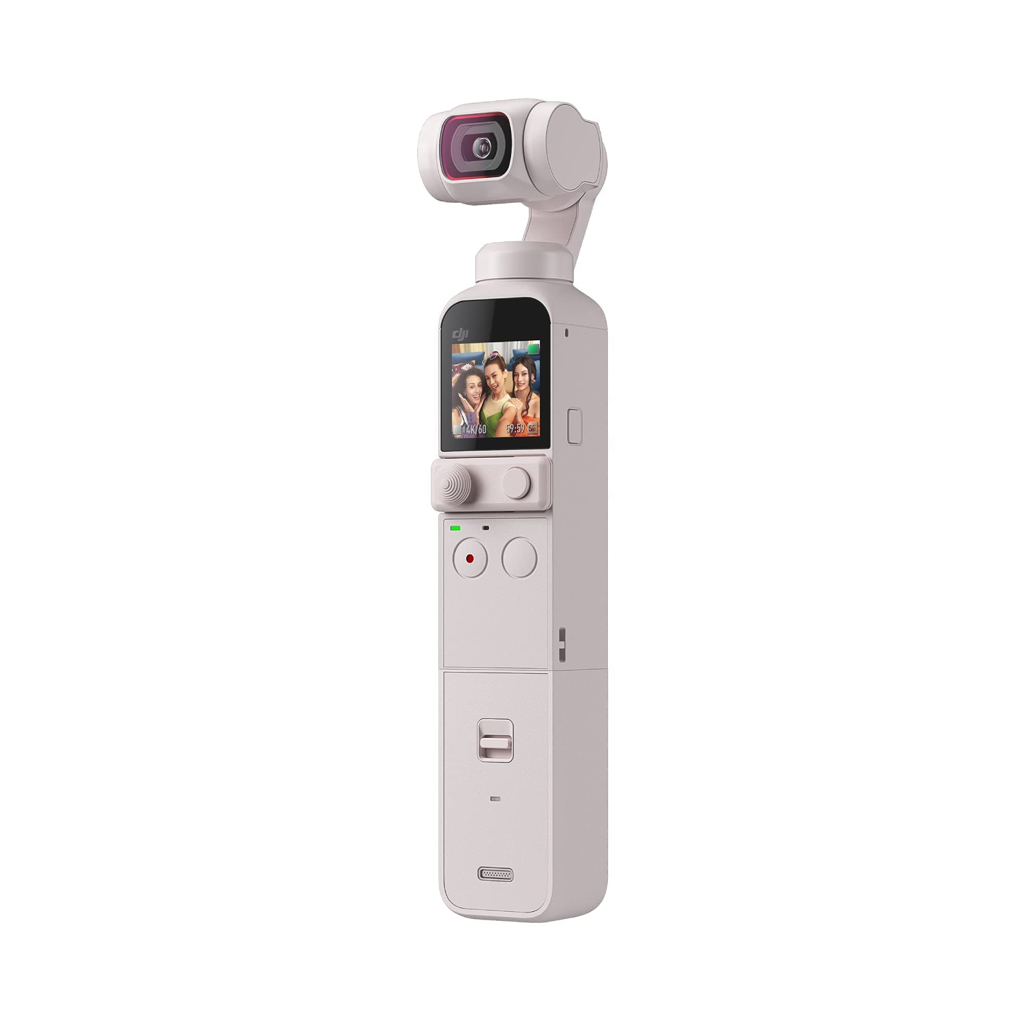 Pocket 2 Exclusive Combo (Sunset White) - Pocket-Sized Vlogging Camera, 3-Axis Motorized Gimbal, 4K Video Recorder, 64MP Photo, ActiveTrack 3.0, YouTube TikTok Video, for Android and iPhone