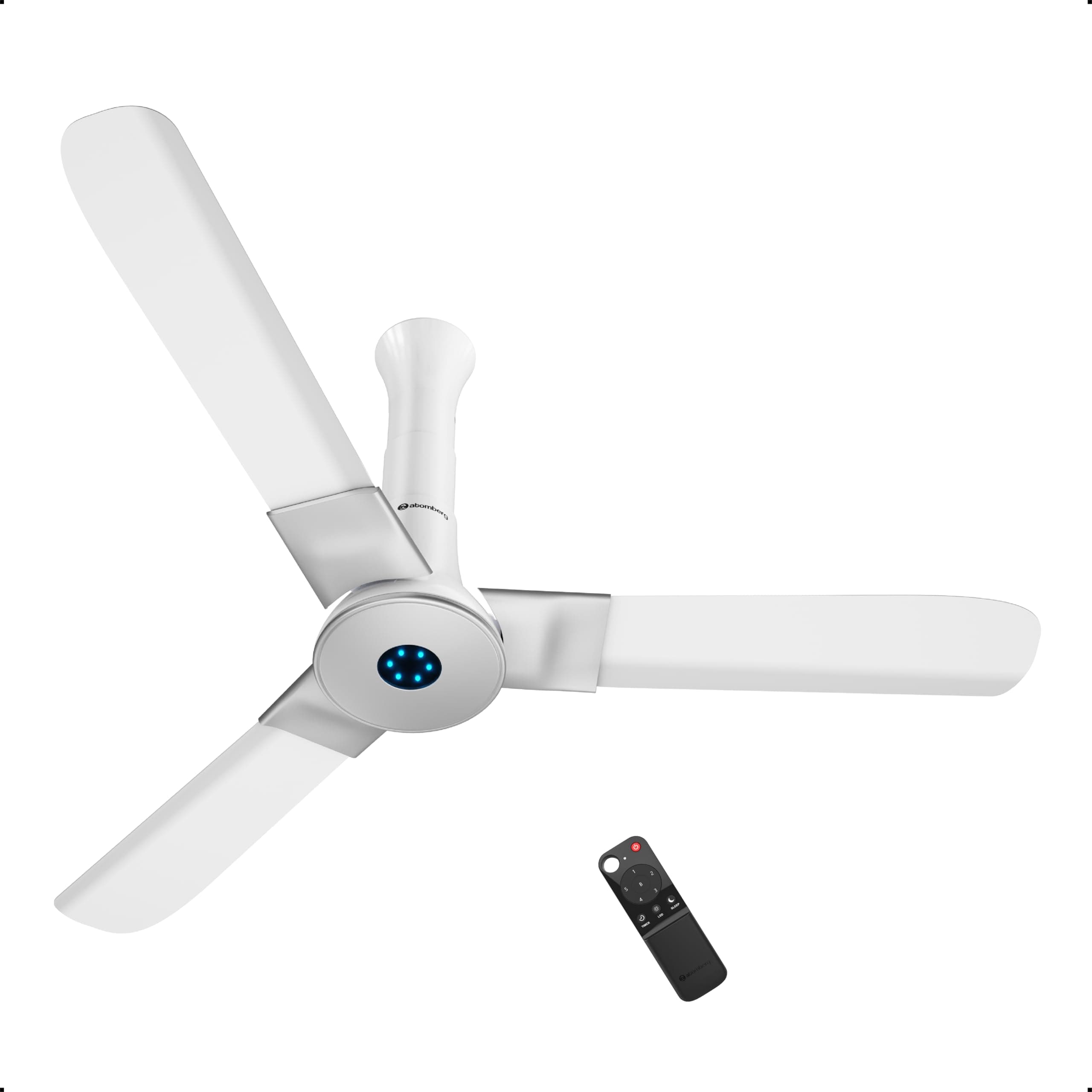 atomberg Studio+ 1200mm BLDC Ceiling Fan with Remote Control | BEE 5 star Rated Energy Efficient Ceiling Fan | High Air Delivery with LED Indicators | 3 Year Warranty (Marble White)