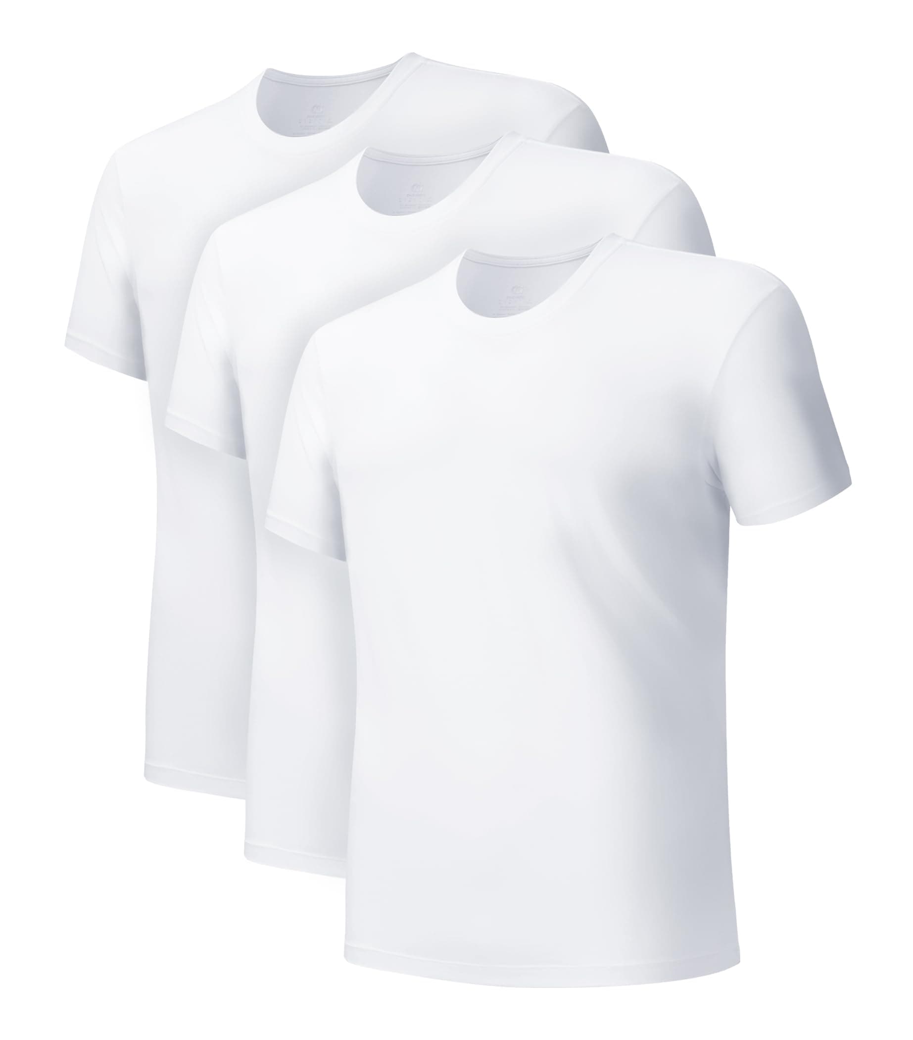 Men's Undershirts Micro Modal Ultra Soft T-Shirts Stretch Moisture-Wicking Crewneck/V-Neck Tees for Men, 3-Pack