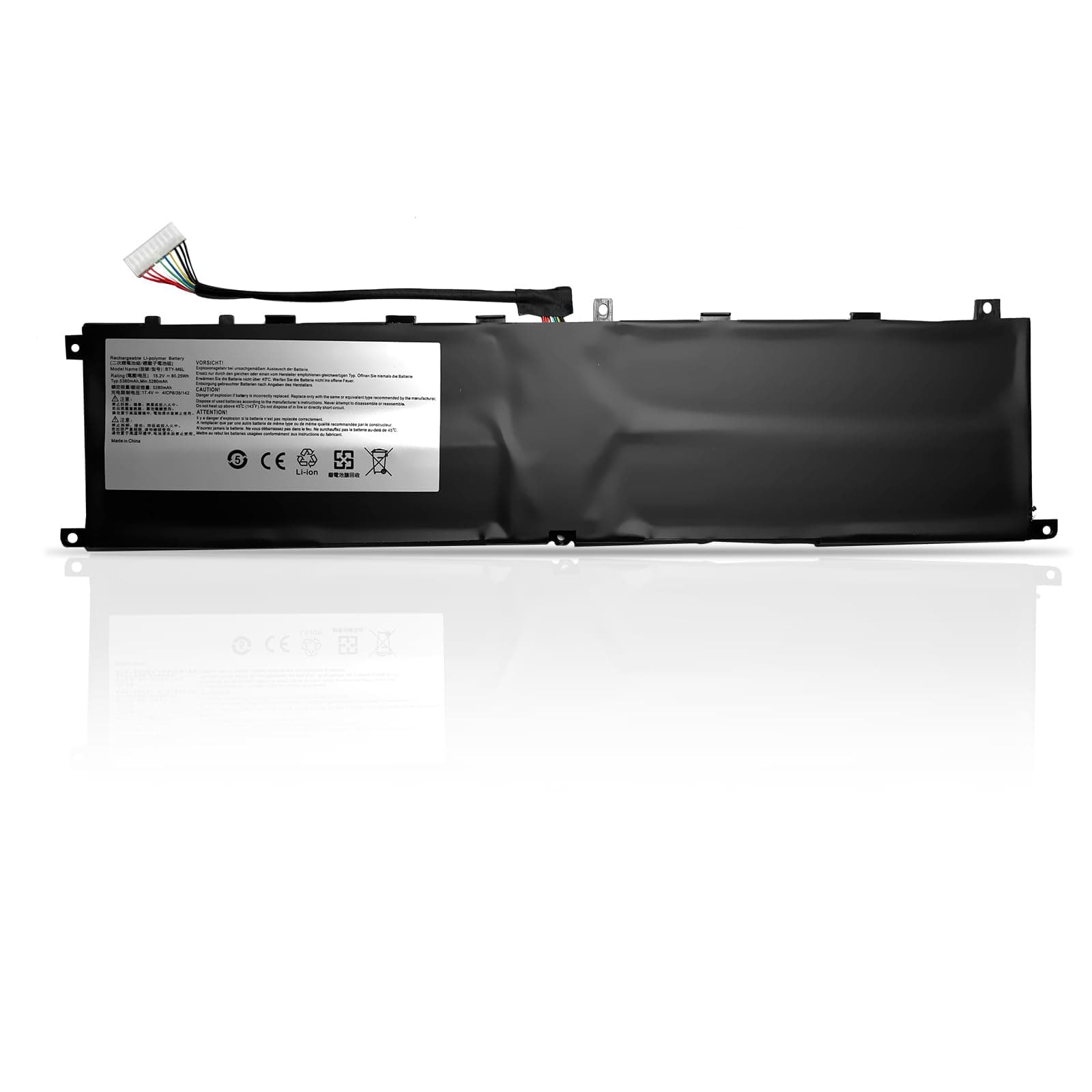 BTY-M6L Laptop Battery Replacement for MSI GS65 Stealth Thin 8RF 8RE 9RE PS42 8RB P65 Creator 8RD 8RE MS-16Q2 MS-16Q3 PS63 Modern 8RC GS75 8SG Series(15.2V 5380mAh 80.25Wh)