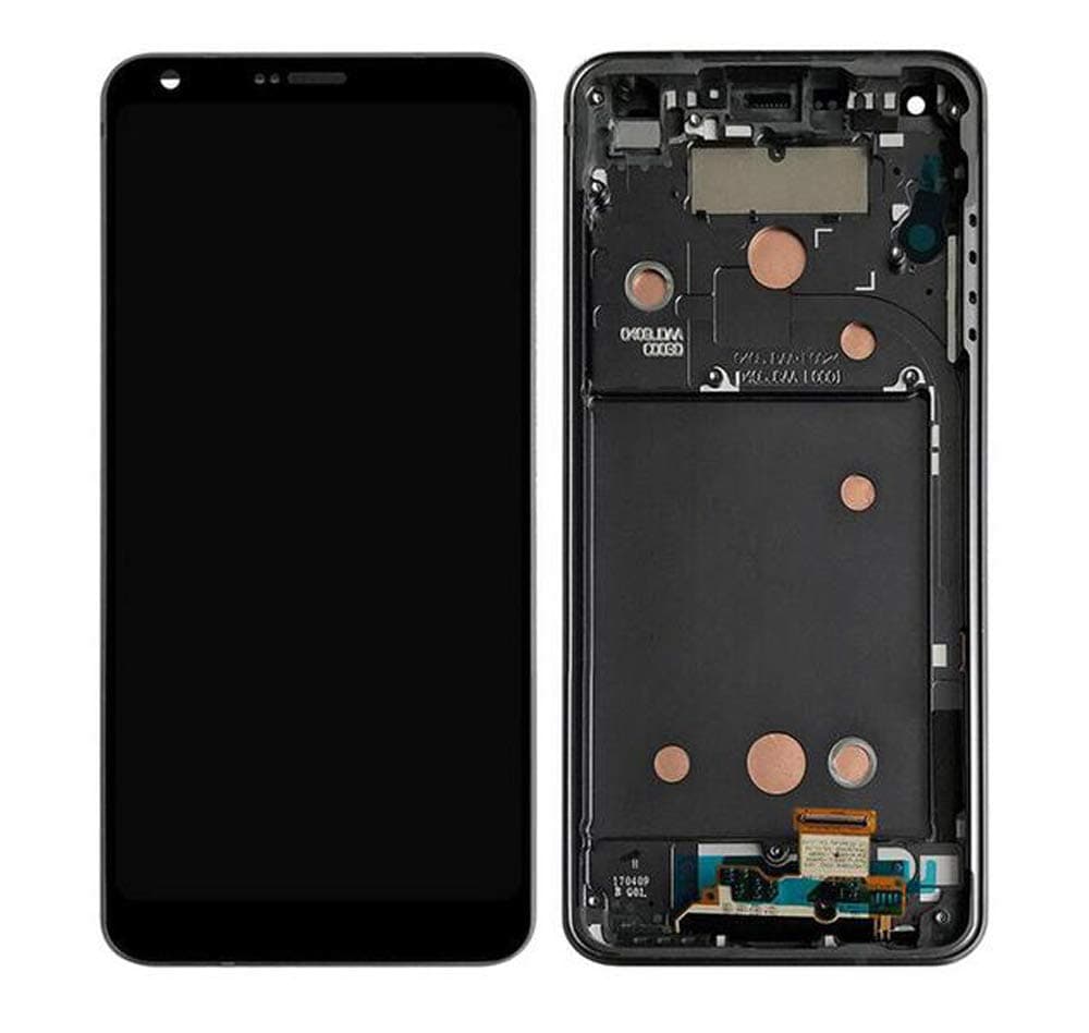 XQ - LCD Display + Touch Screen Digitizer Assembly + Frame for LG G6 H870 H871 H872 LS993 VS998 Black 5.7'' Replacement