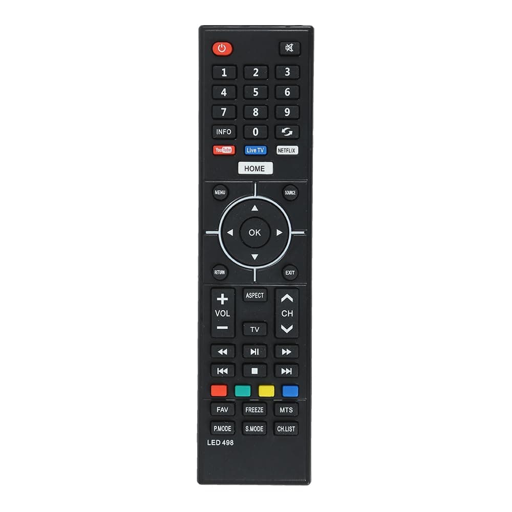 RESORB LED 498 Universal Remote Control for Chinese LCD LED and Non-Branded Smart TVs - Black (Please Match with Your Old Remote Before Placing an Order)