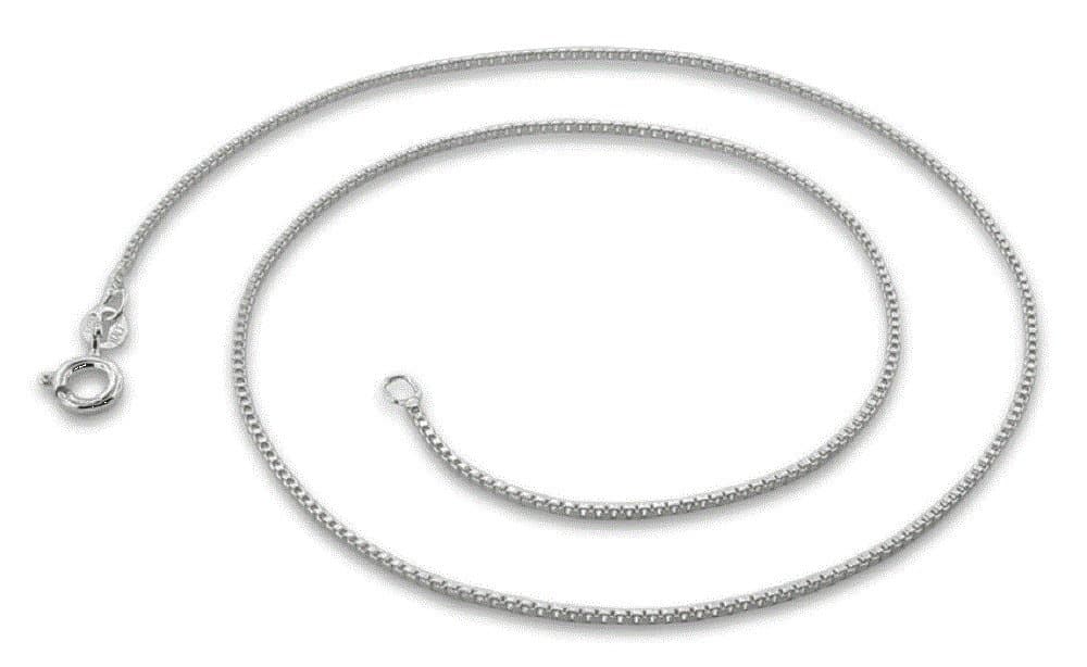 Sterling Silver 1.1MM Box Chain Strong and Sturdy Necklace Nickle Free Made in Italy