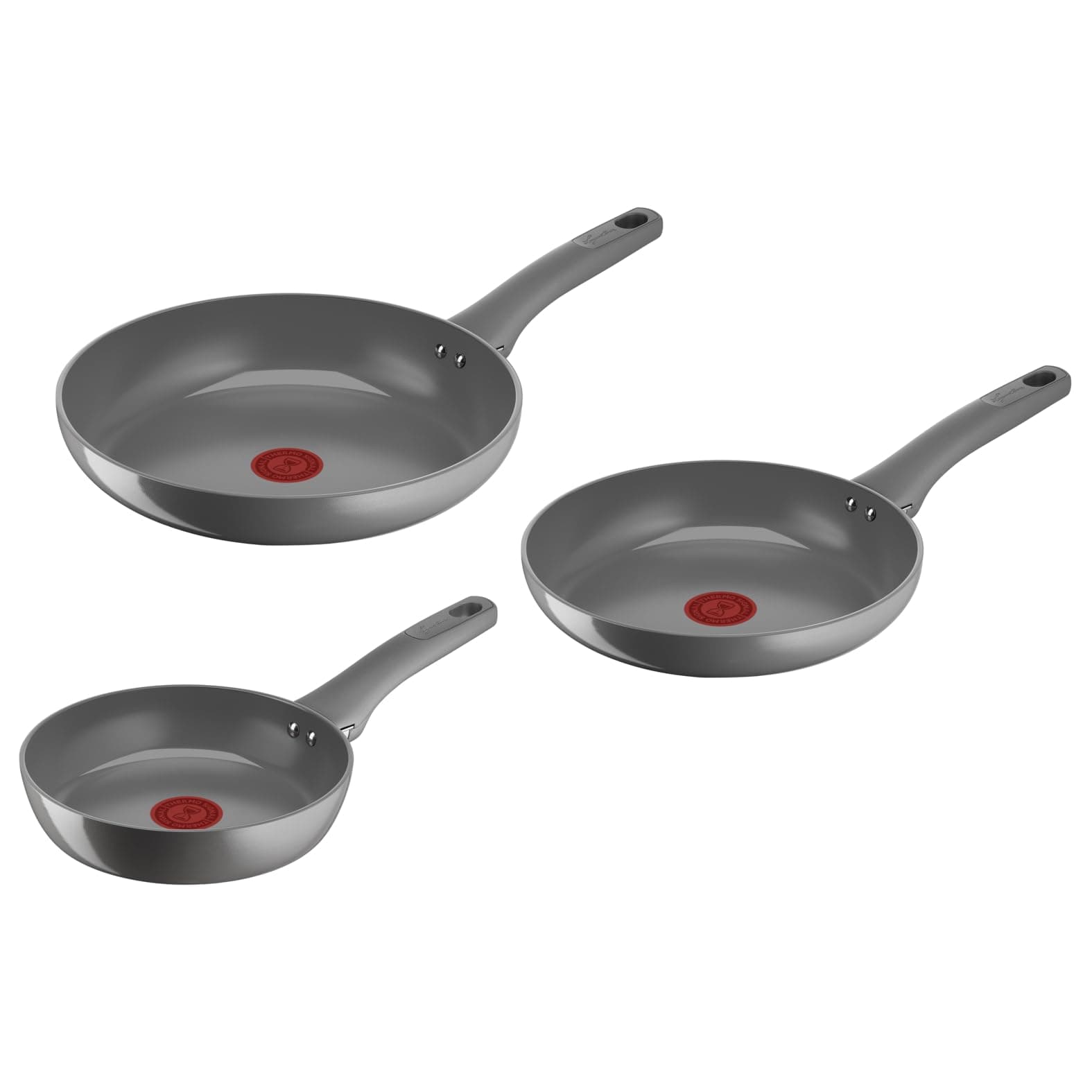 Ressource Non-Stick Pan Set, 3 Pans 20, 24 and 28 cm with Ceramic Coating, Non-Stick Pans, Compatible with Gas and Induction, Thermosignal Technology and Grease Free