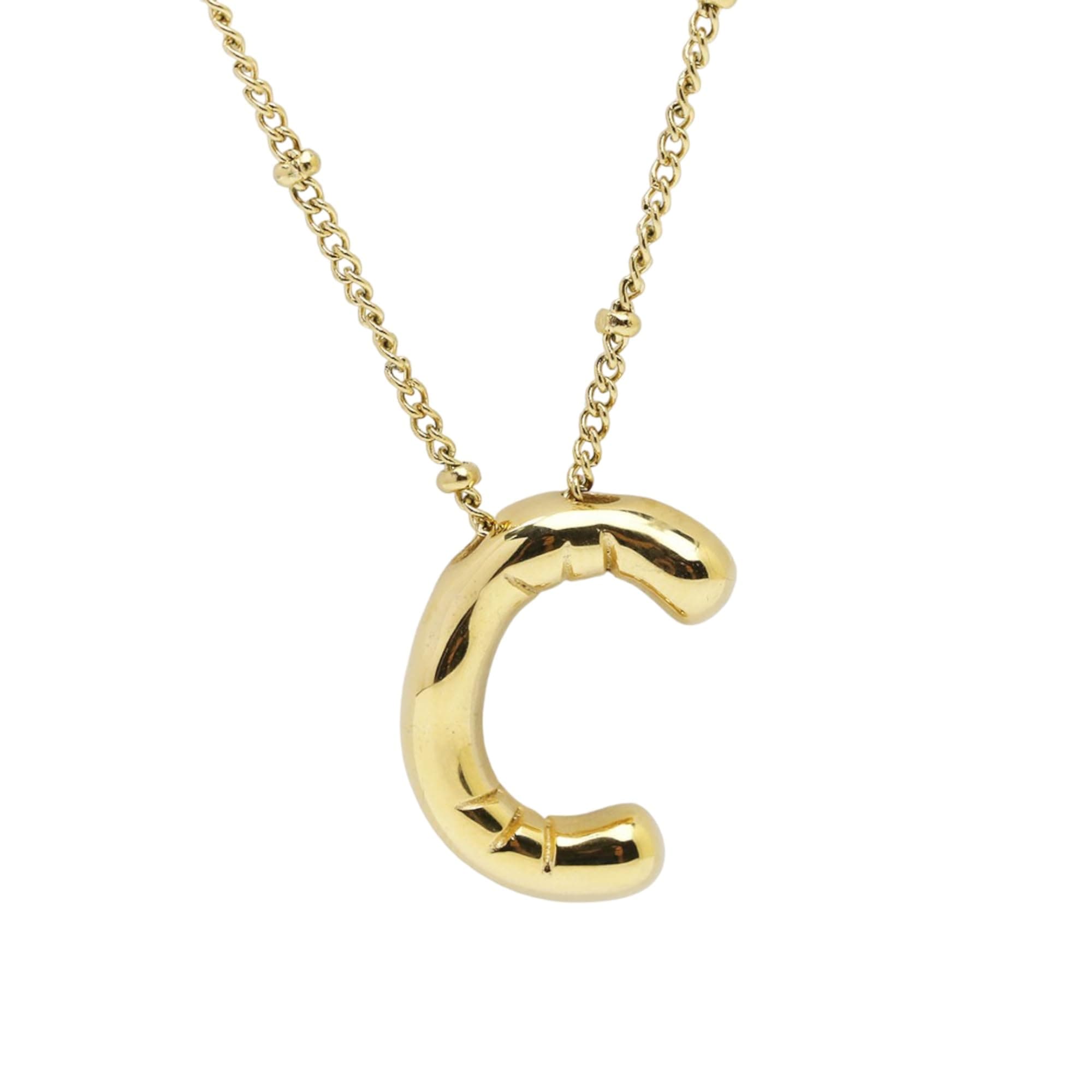 Pixie the PenquinsBubble Letter Necklace Gold (C)