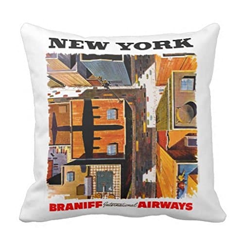 New York Rooftops Throw Pillow Cover 18x18
