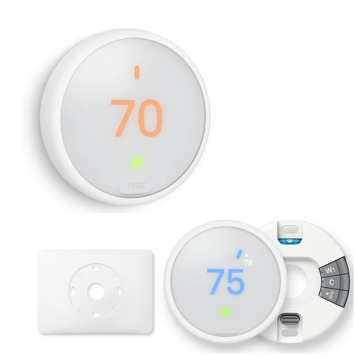 Google Nest Thermostat E - Programmable Smart Thermostat for Home - 3rd Generation, White