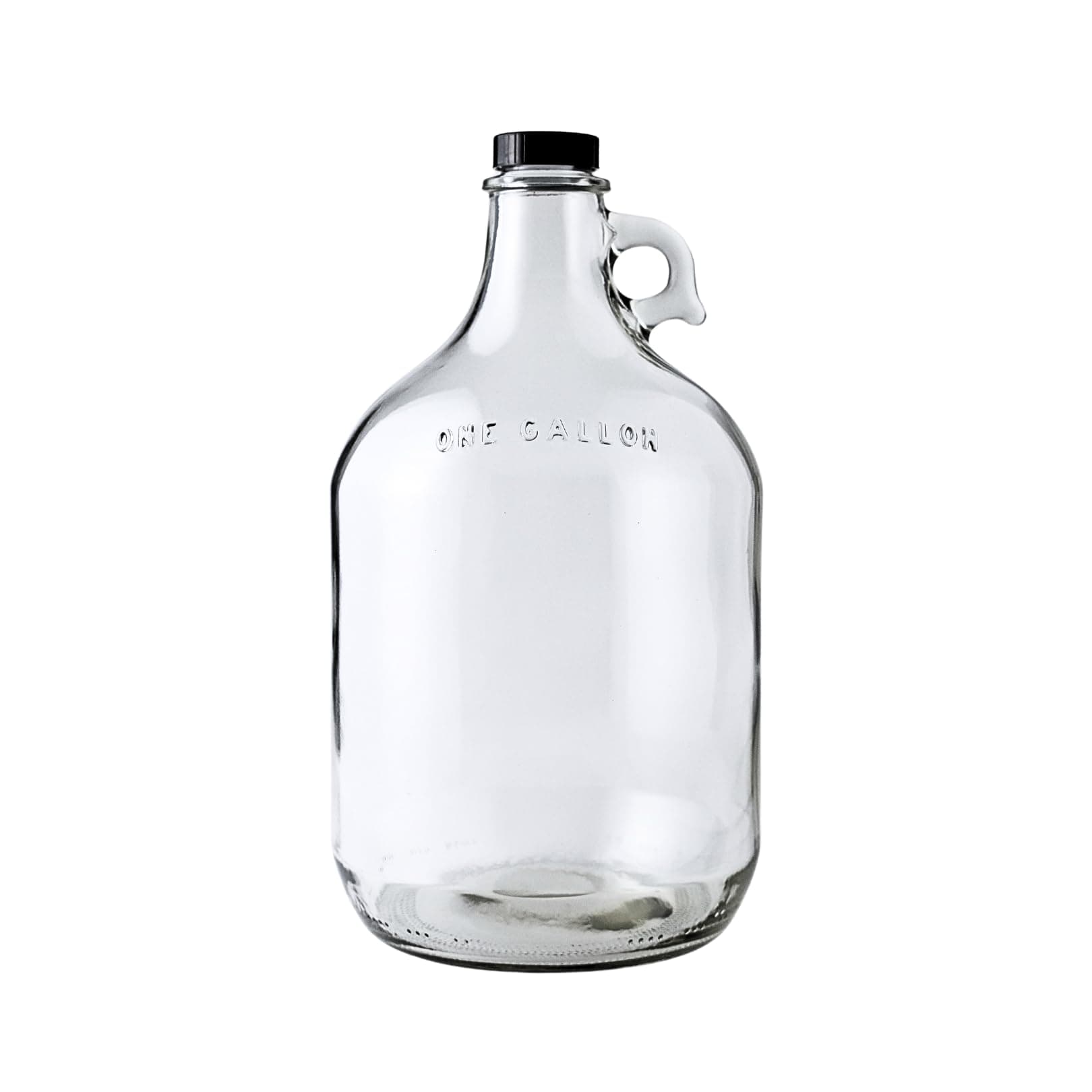 Glass Water Bottle Includes 38 mm Polyseal Cap, 1 gallon Capacity, Clear