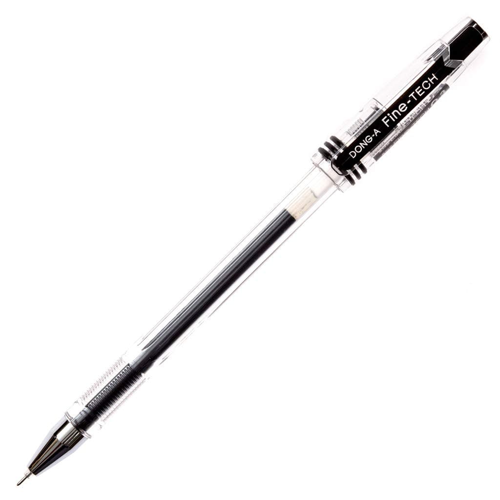 Fine-Tech Excellent Writing, 0.3 mm, Gel Ink Roller Ball Pens, Black (Pack of 12)
